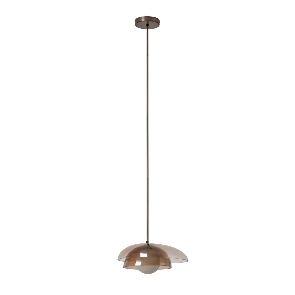 Dulwich Layered Macha Glass Pendant  Light in Bronze finish