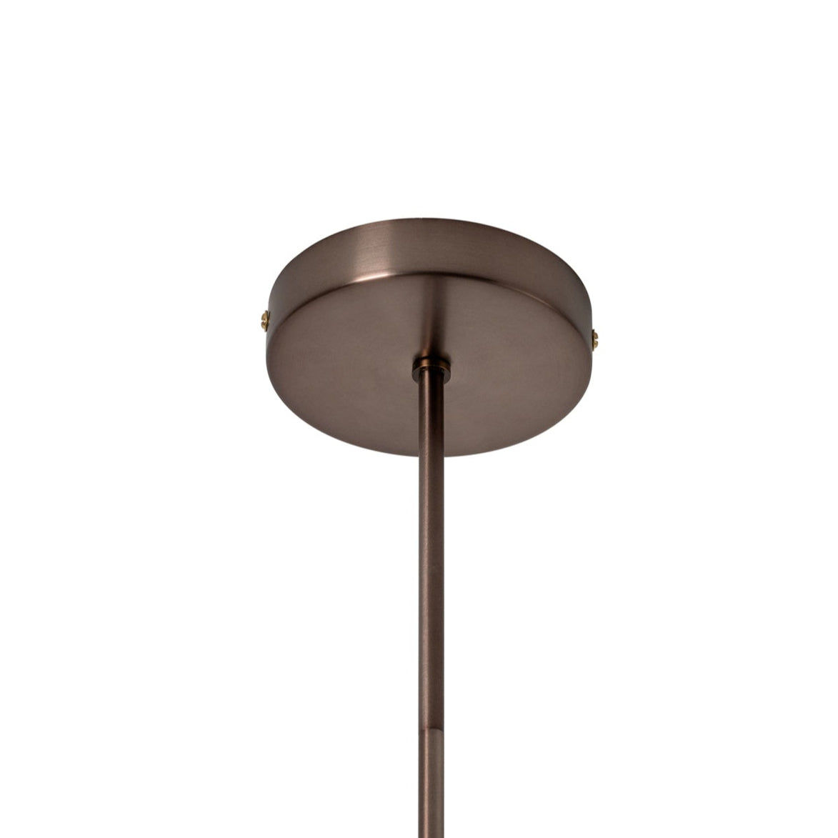 Dulwich Layered Macha Glass Pendant  Light in Bronze finish, close up ceiling rose