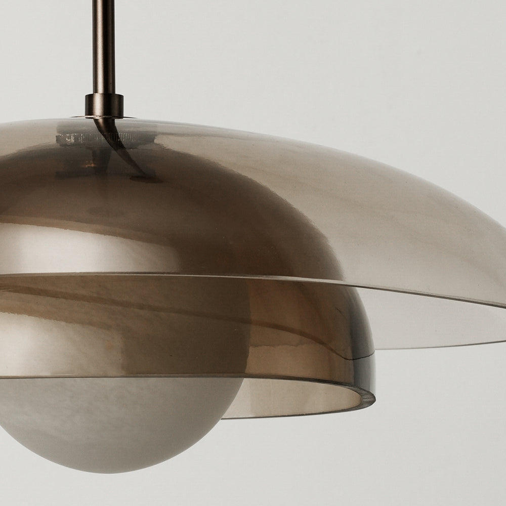 Dulwich Layered Macha Glass Pendant  Light in Bronze finish