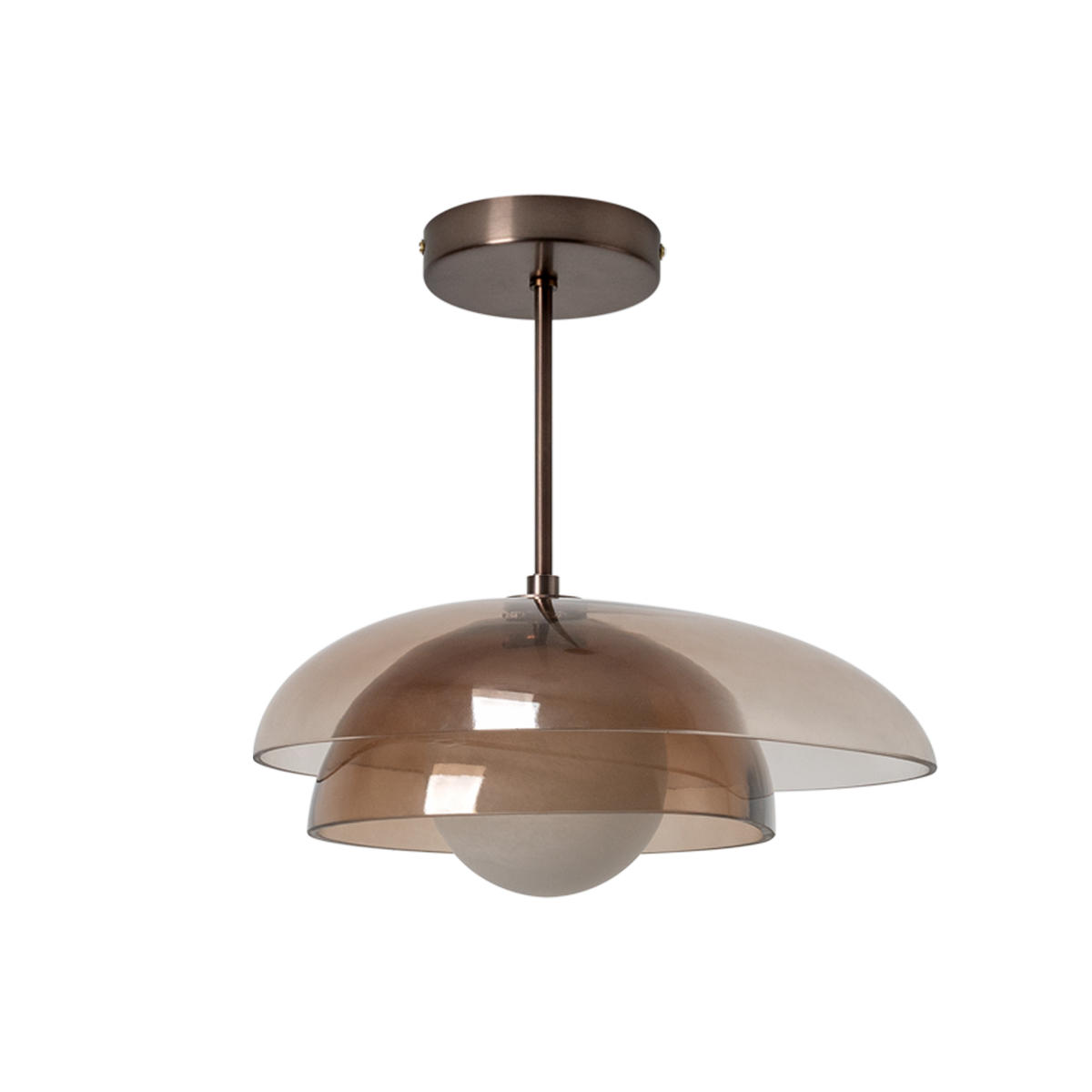 Dulwich Layered Macha Glass Pendant  Light in Bronze finish