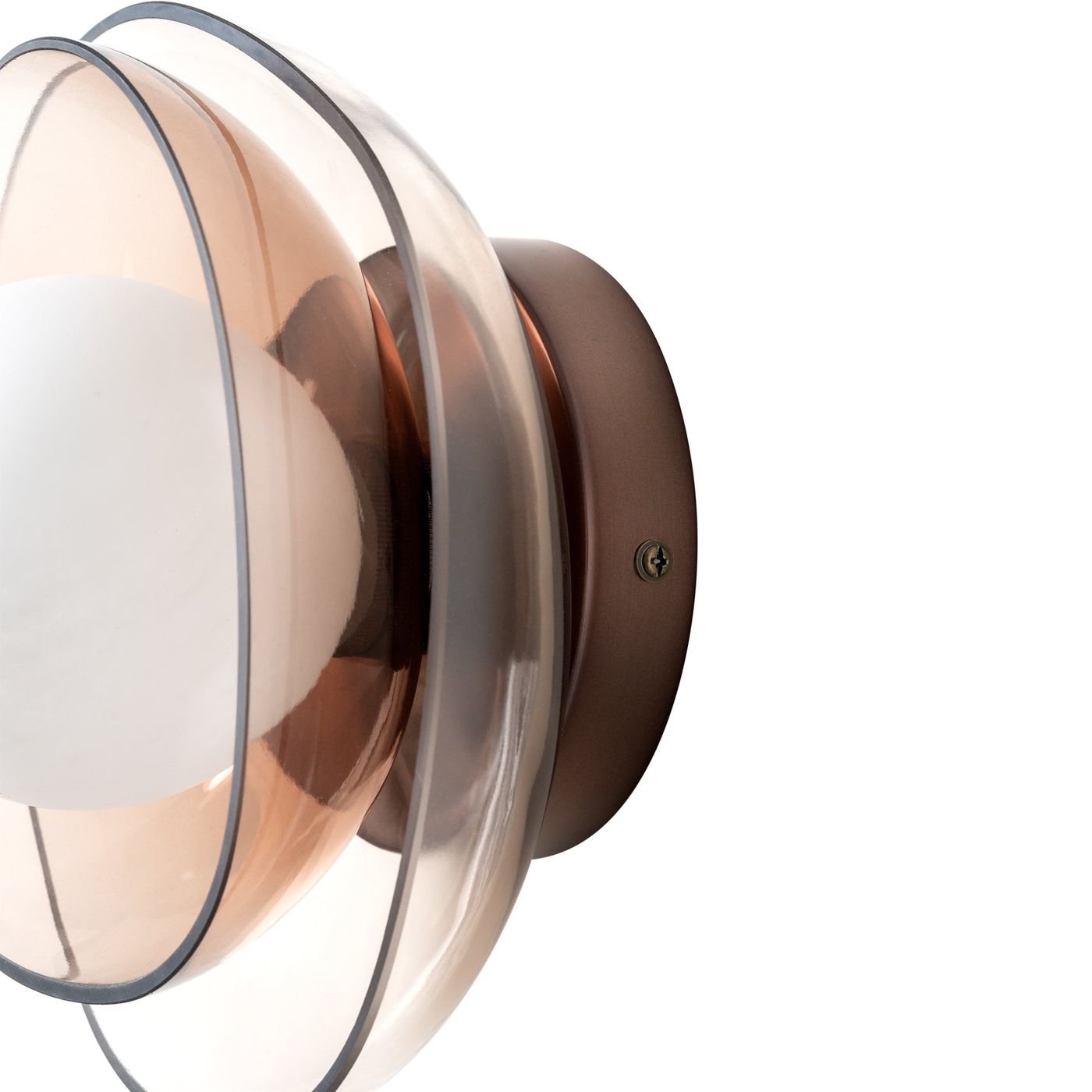 Dulwich Layered Mocha Glass Wall Light  in Bronze finish, close up of the holder