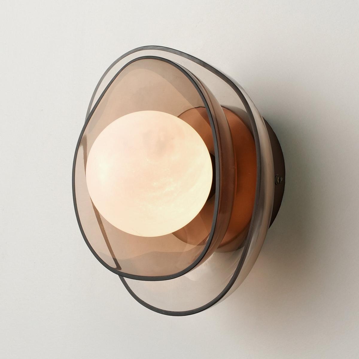 Dulwich Layered Mocha Glass Wall Light  in Bronze finish