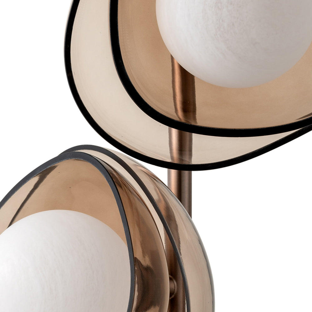 Dulwich Table Lamp with Mocha Glass, close up of the glass