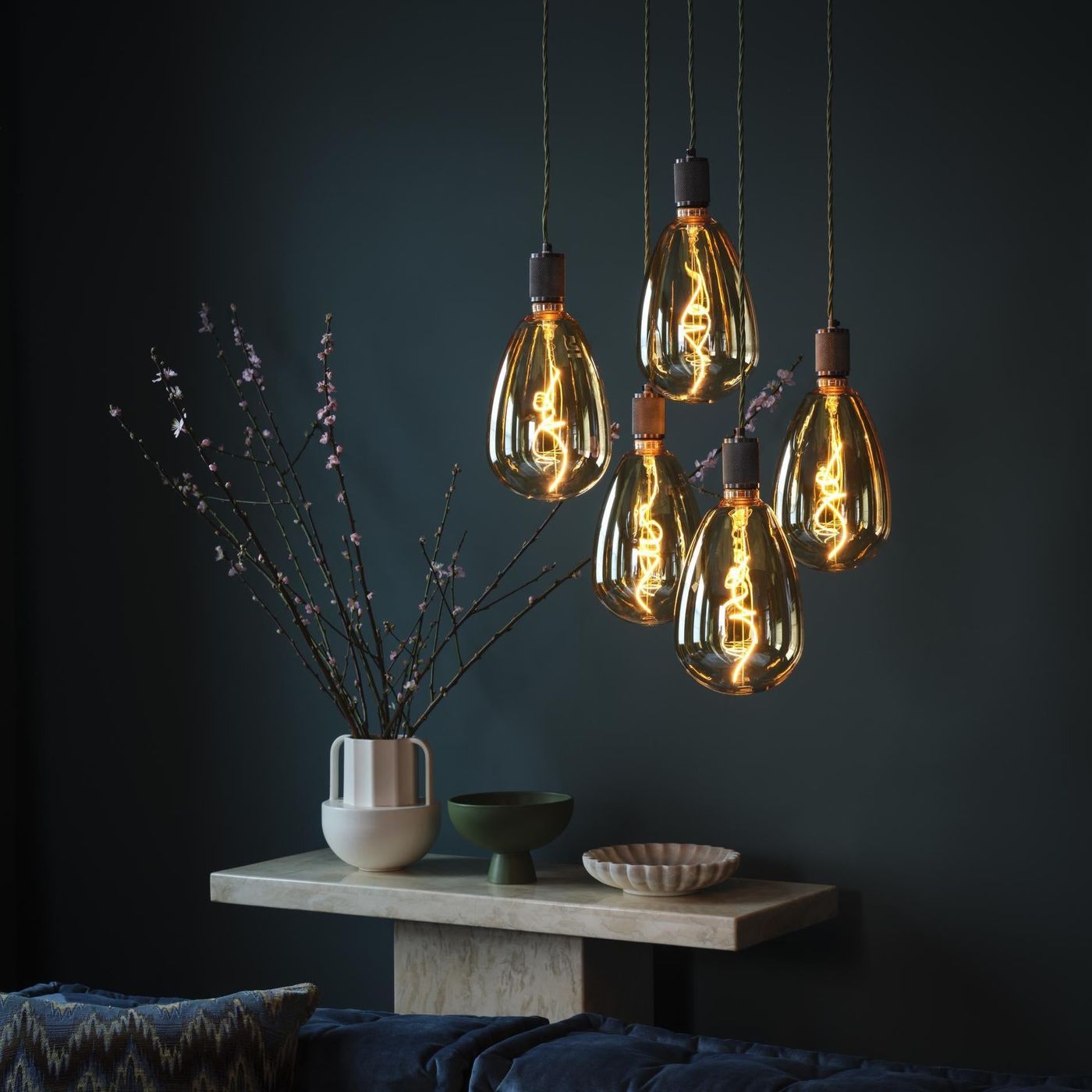 Giant LED Soft Filament Dimmable Bulb, 4W E27 S173 in Amber finish