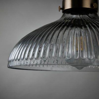 Brooklyn Glass Dome Pendant Light in 12 Inch with Brass Finish Holder,  product code is BR-GLDP12-BH