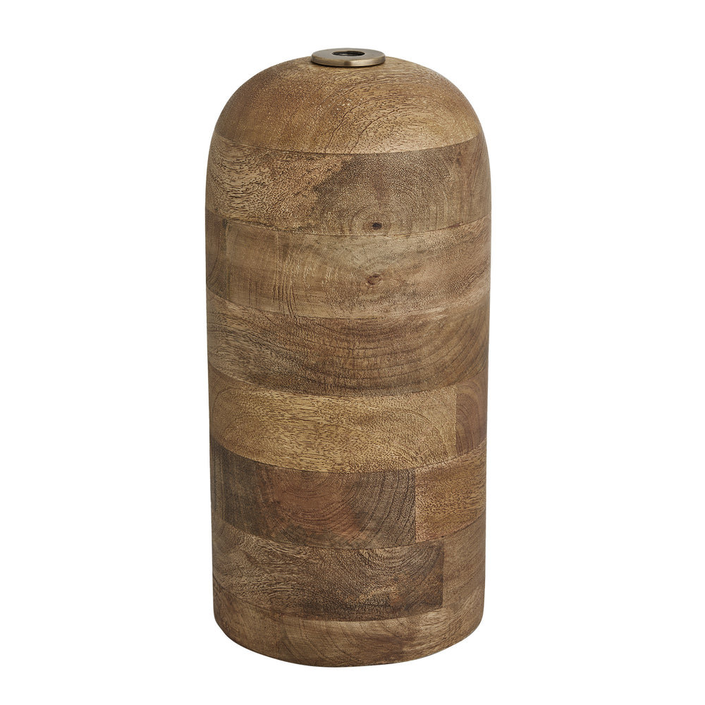 Maribo Wooden Cone Floor Lamp - Natural & Brass