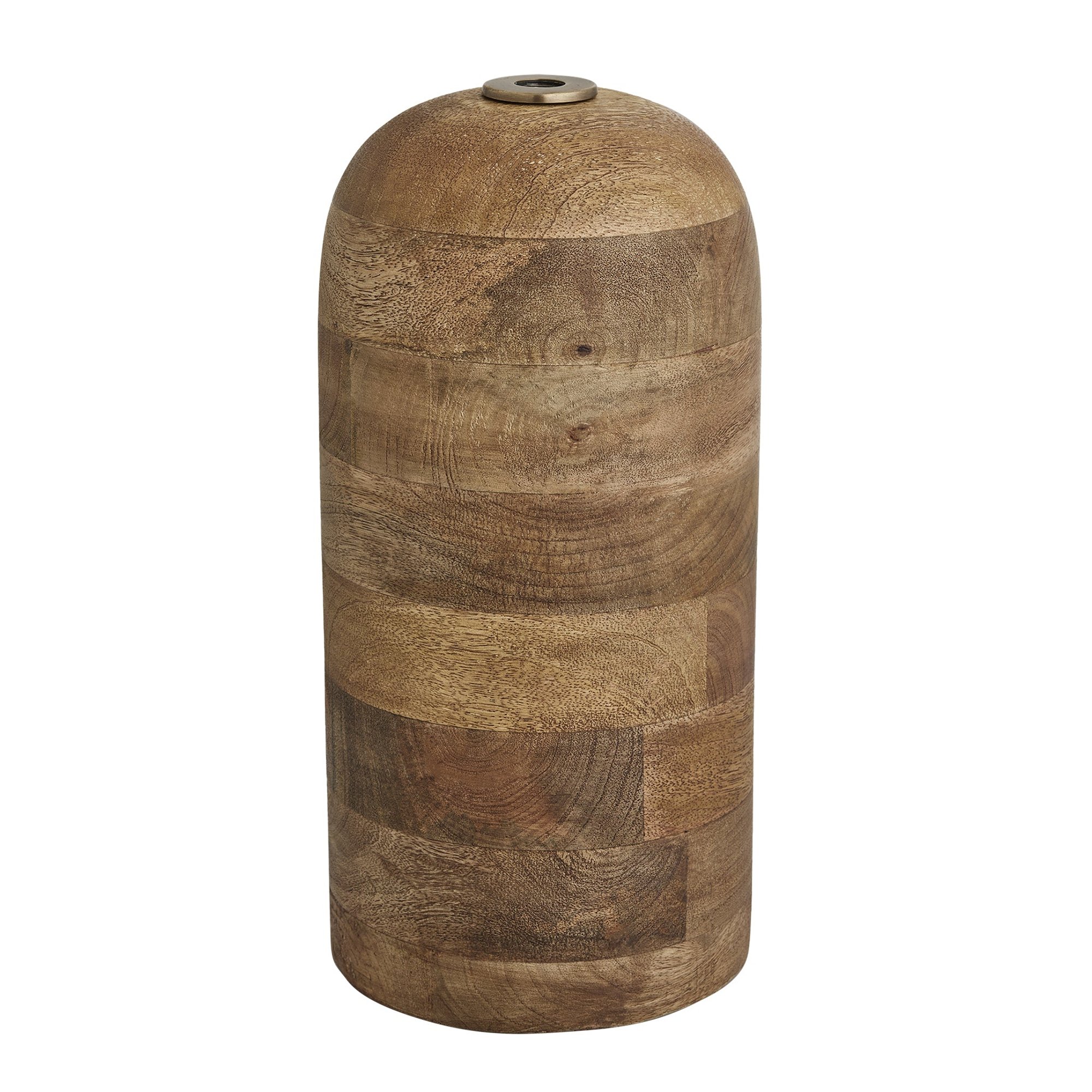 Maribo Wooden Cone Floor Lamp - Natural & Brass