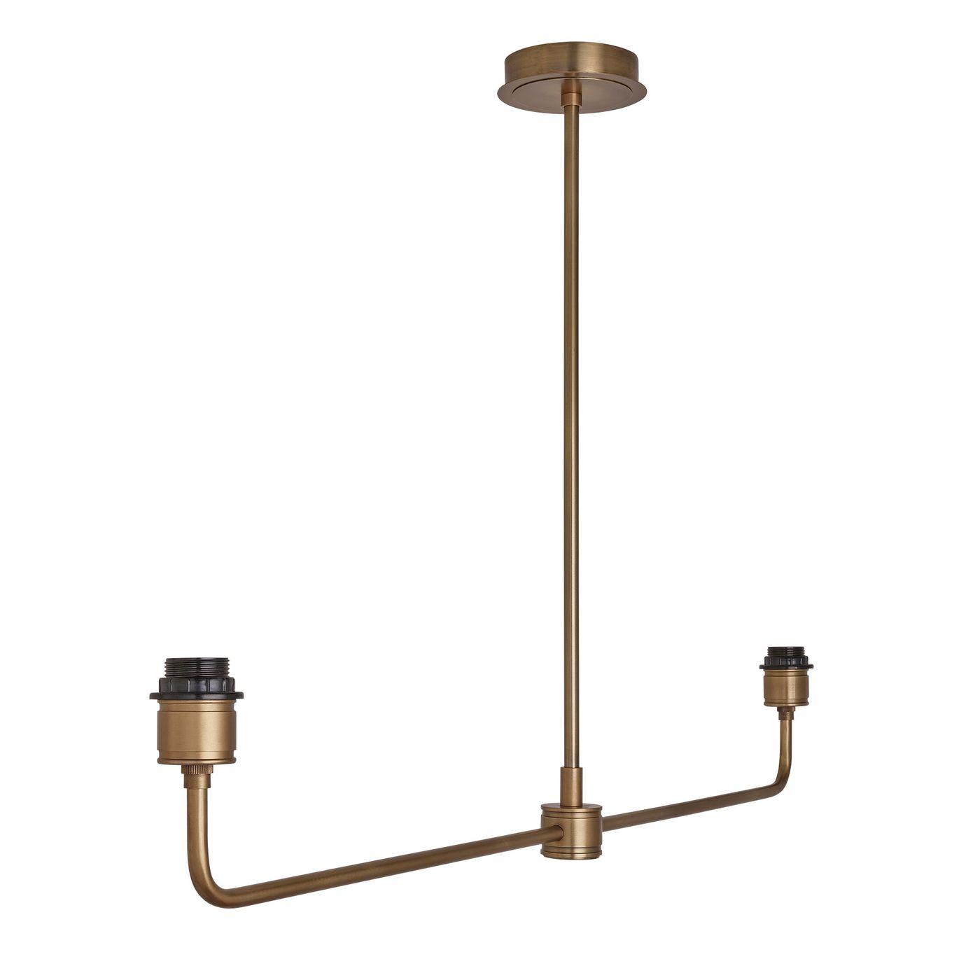 Albany Double Pendant Light Holder in Brass, Product Code AL-P-D-B-EM-S-NC-GB