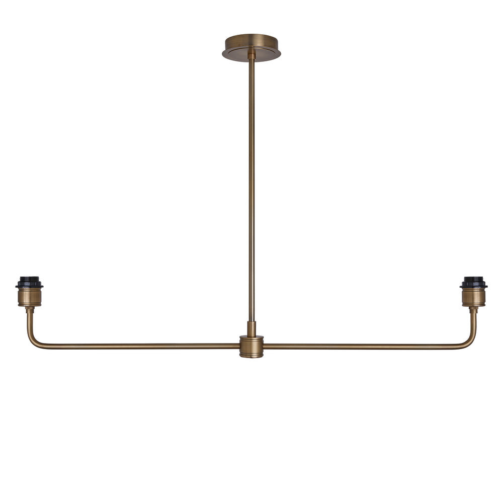 Albany Double Pendant Light Holder in Brass, Product Code AL-P-D-B-EM-S-NC-GB