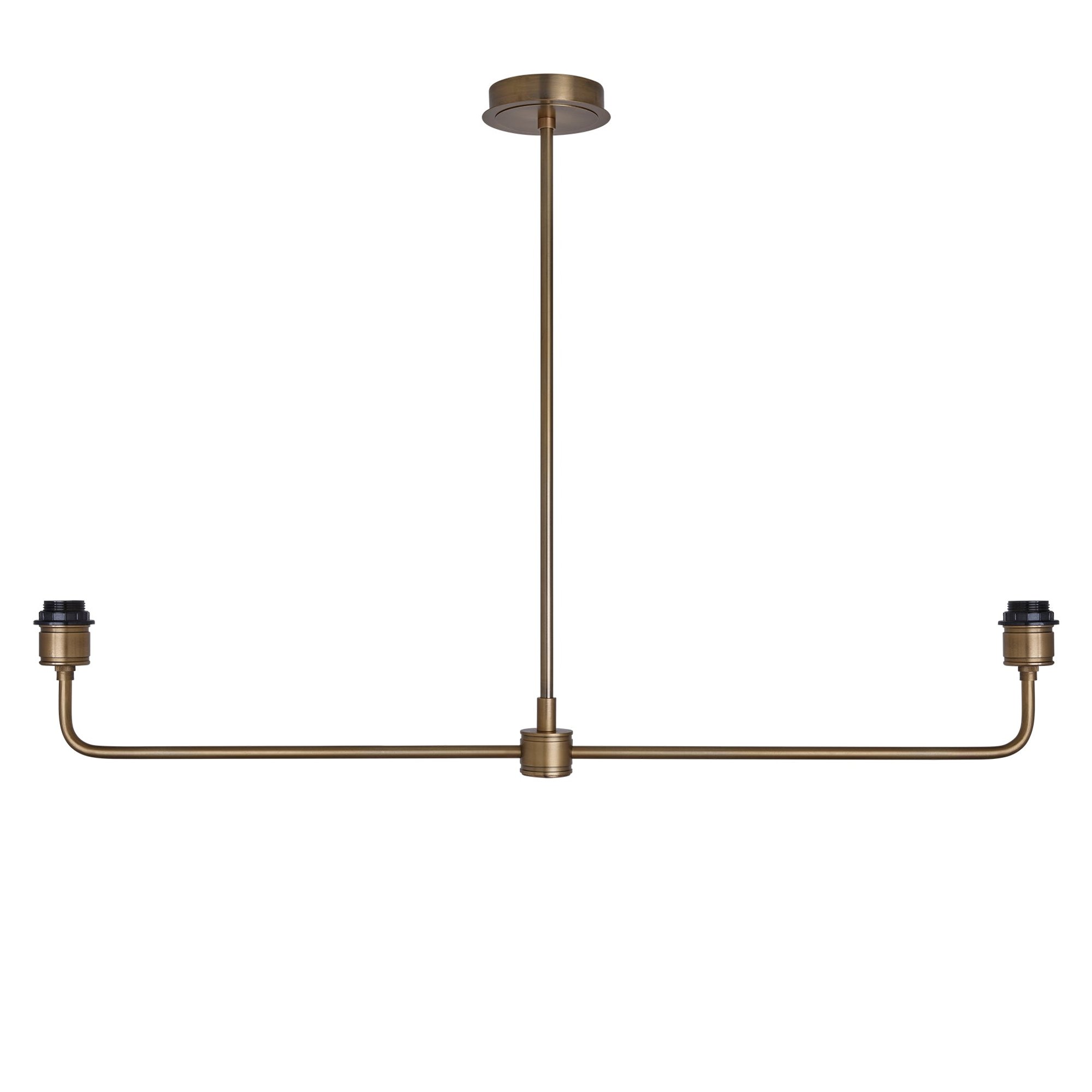 Albany Double Pendant Light Holder in Brass, Product Code AL-P-D-B-EM-S-NC-GB