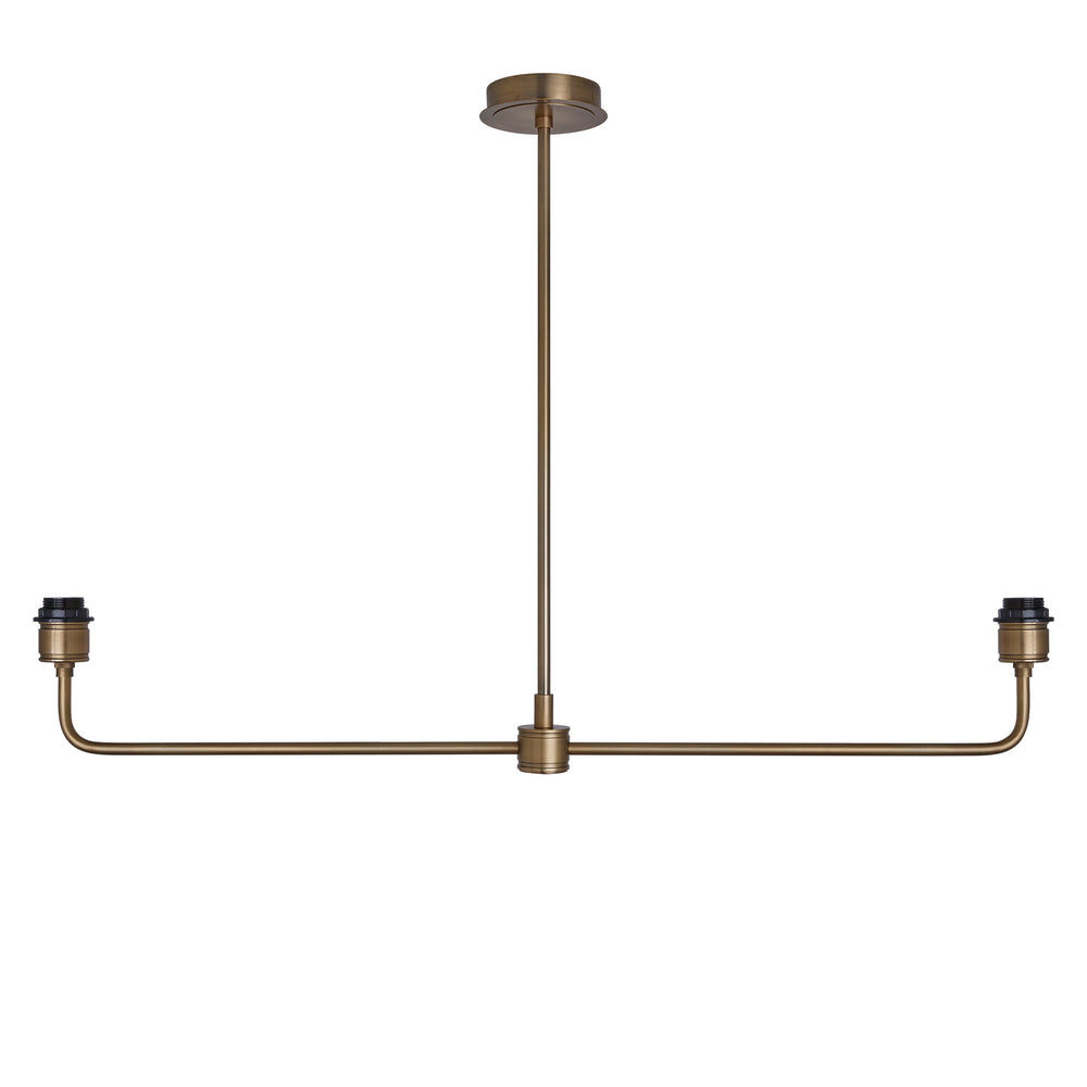 Albany Double Pendant Light Holder in Brass, Product Code AL-P-D-B-EM-S-NC-GB