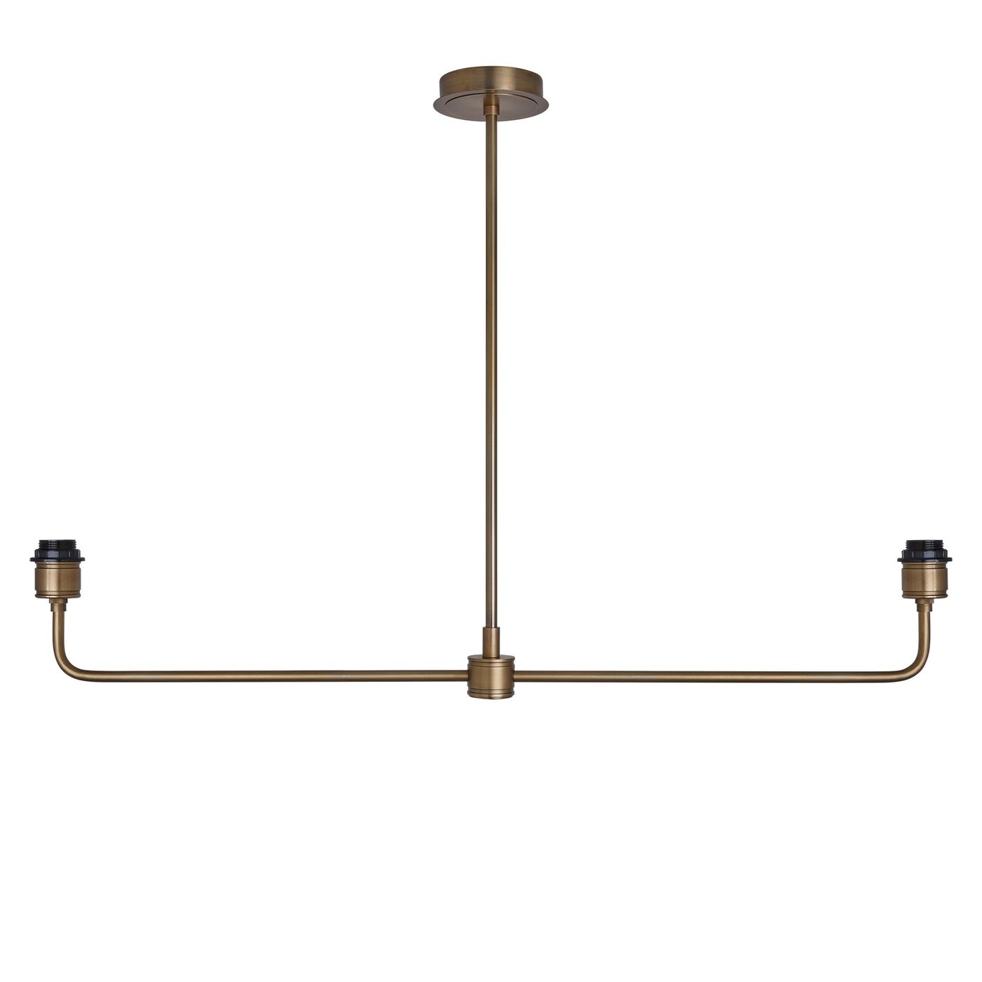 Albany Double Pendant Light Holder in Brass, Product Code AL-P-D-B-EM-S-NC-GB