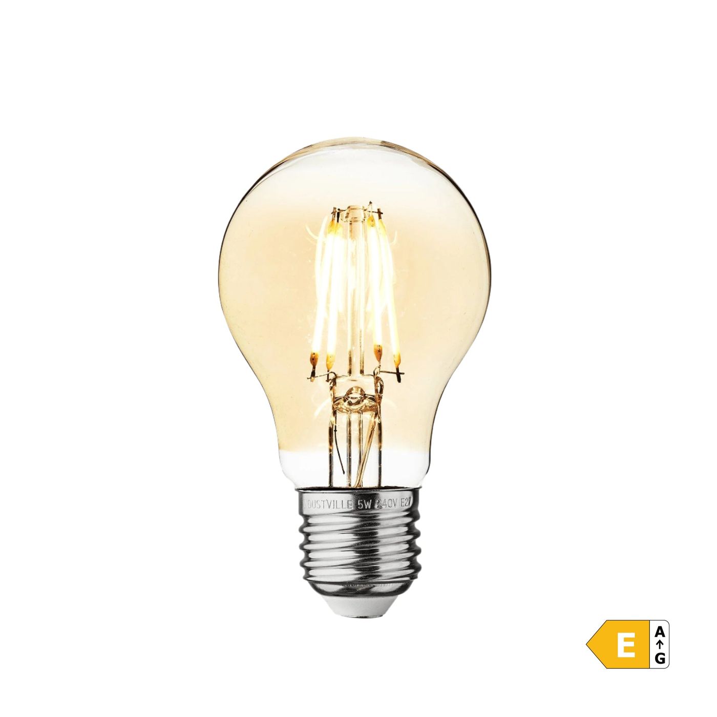 Vintage LED Edison Bulb Old Filament Lamp - 5W E27 Classic A60 Industville A60-5W-A