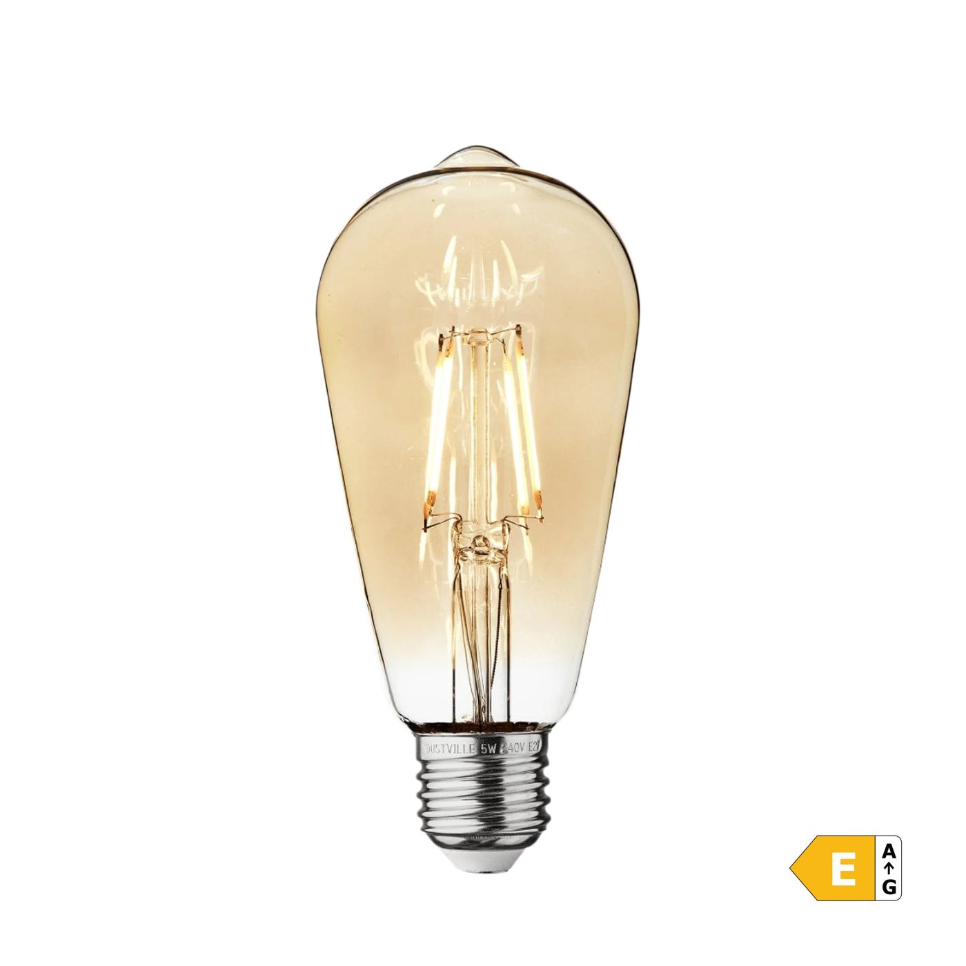Vintage LED Edison Bulb Old Filament Lamp - 5W E27 Pear ST64 Industville ST64-5W-A