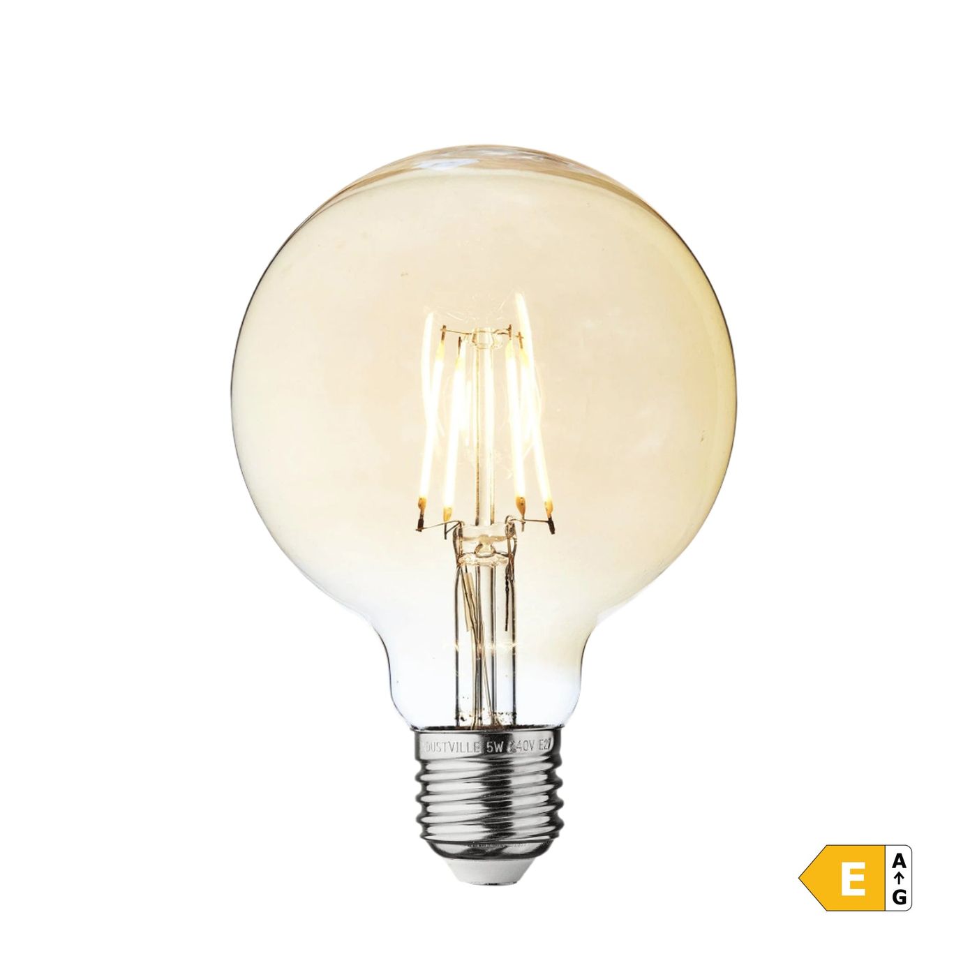 Vintage LED Edison Bulb Old Filament Lamp - 5W E27 Small Globe G95 Industville G95-5W-A