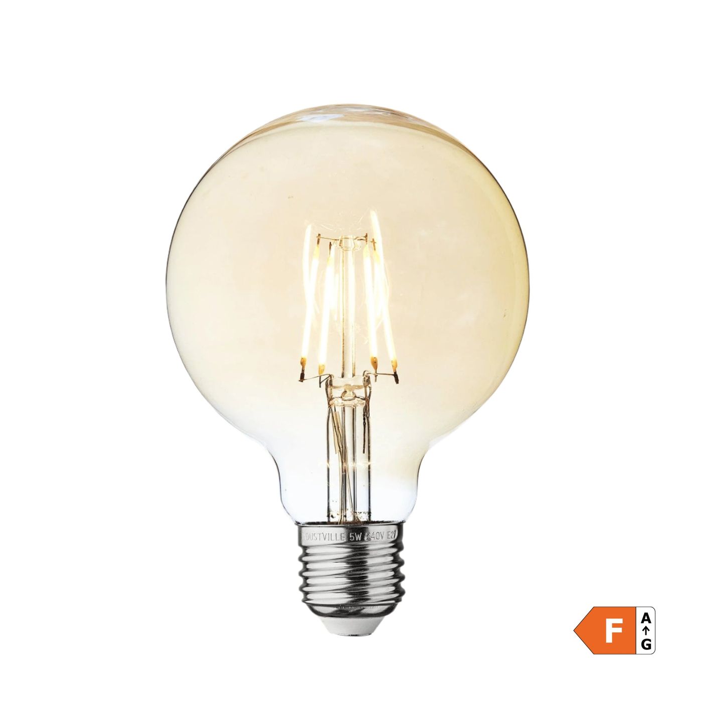 Vintage LED Edison Bulb Old Filament Lamp - 5W E27 Small Globe G95 Industville G95-5W-A