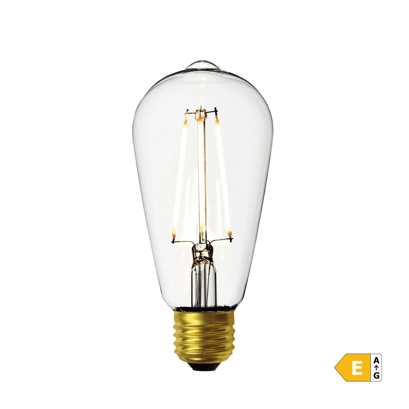 Vintage LED Edison Bulb Old Filament Lamp - 7W E27 Pear ST64 Industville ST64-7W-C