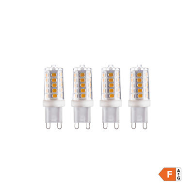 LED Glass Dimmable Bulb - 3.7W 2 Pin Capsule G9 - Clear - Pack of 4 - LED Decorative Light Bulbs - Industville Lighting UK