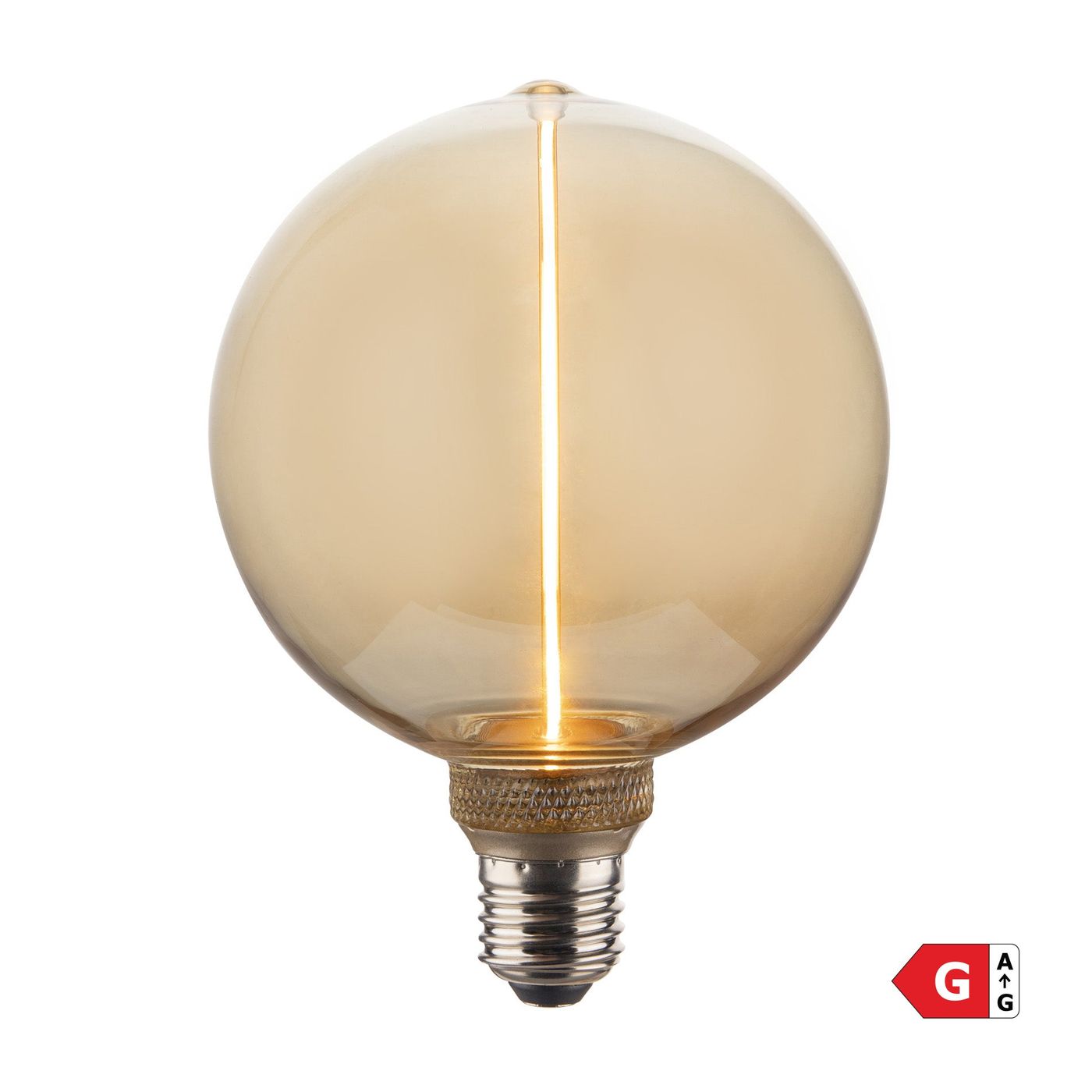 3.5W E27 LED single filament dimmable bulb in amber finish