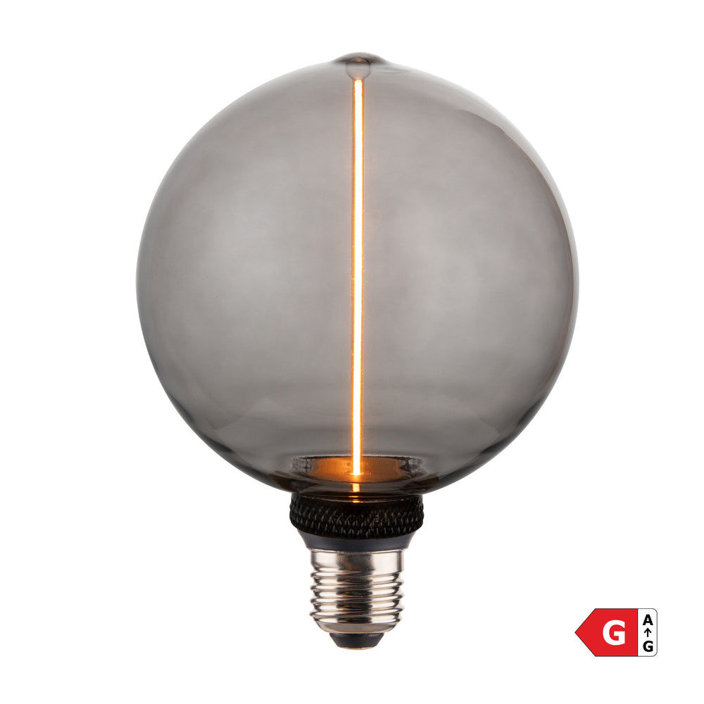3.5W E27 LED single filament dimmable bulb in smoke finish