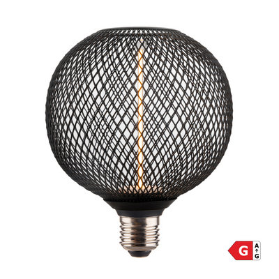 LED Metal Cage Single Filament Dimmable Bulb - 3.5W E27 - Black - LED Decorative Light Bulbs - Industville Lighting UK