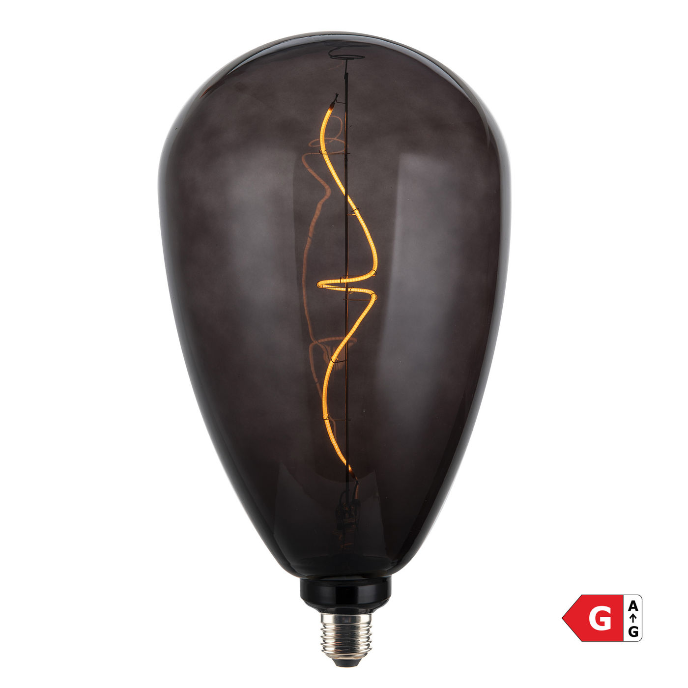 Giant LED Soft Filament Dimmable Bulb, 4W E27 S173 in dark smoke finish