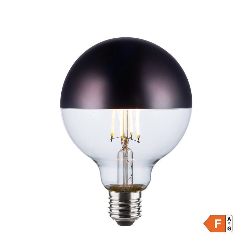 LED Edison Dimmable Bulb - 5W E27 Small Globe G95 - Clear With Bronze Cap - Voucher Applicable - Industville Lighting UK