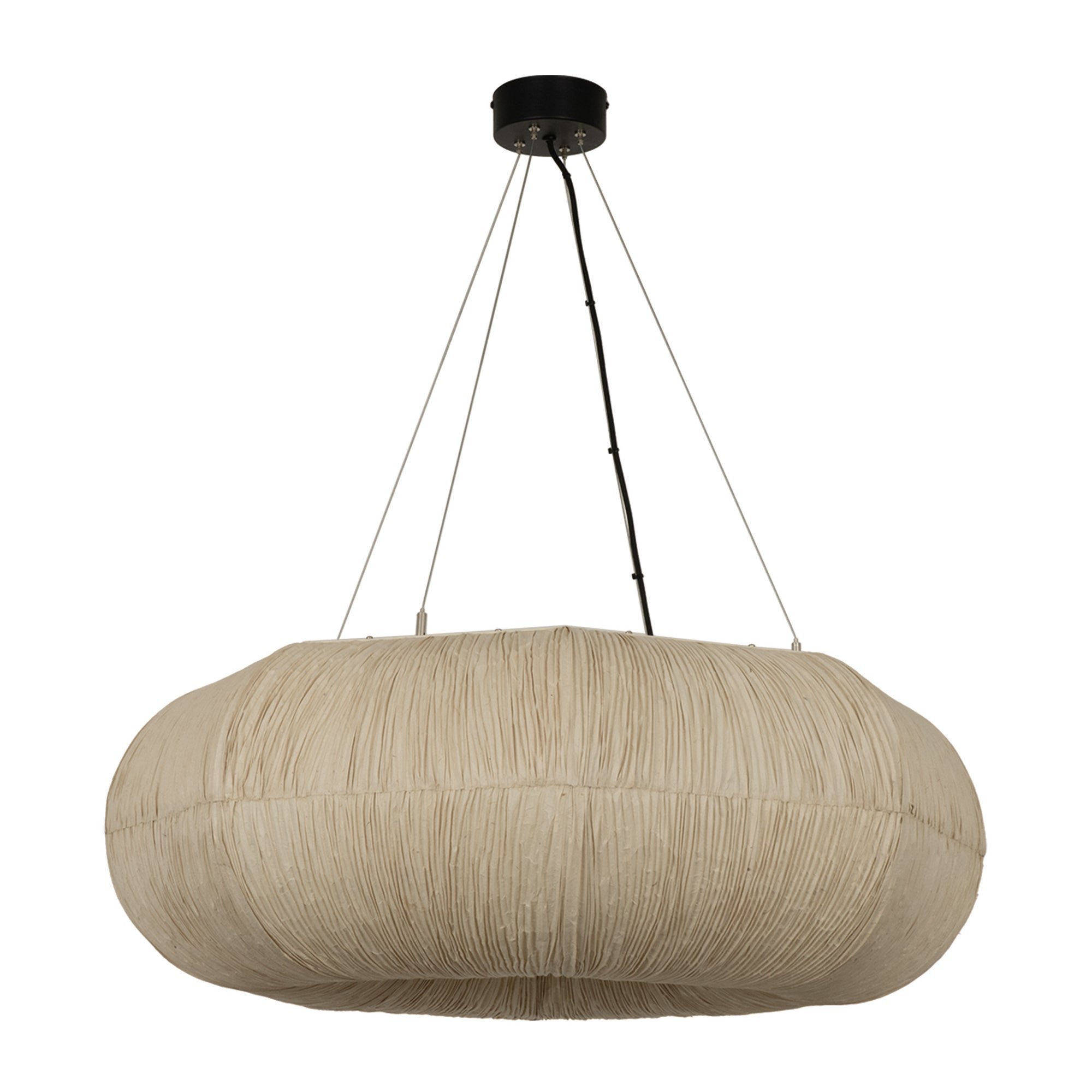 Epping Ring Paper Pendant Light in Ivory in large size