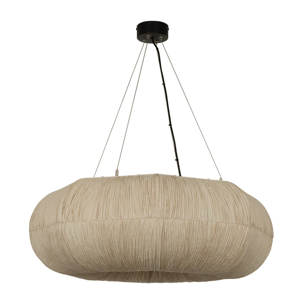 Epping Ring Paper Pendant Light in Ivory in large size