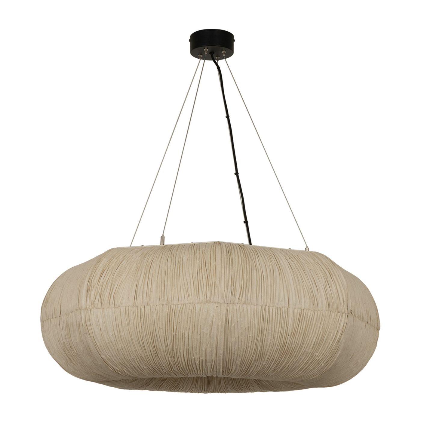 Epping Ring Paper Pendant Light in Ivory in large size