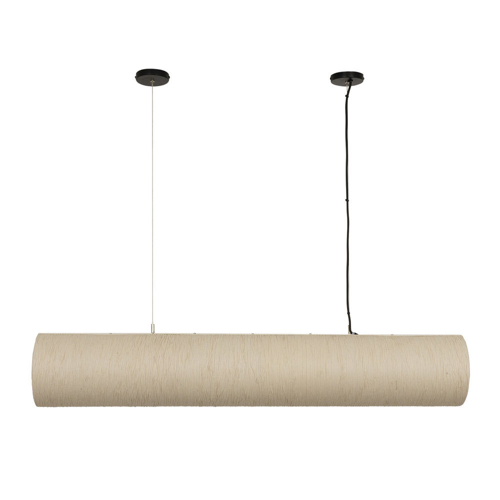 Epping Tube Paper Pendant Light in Ivory in large size
