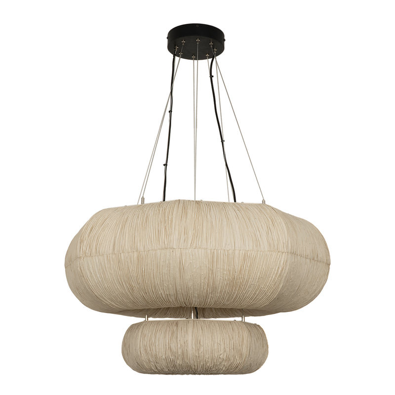 Epping Ring Paper Pendant Light - Ivory - Hallway Lights - Industville Lighting UK