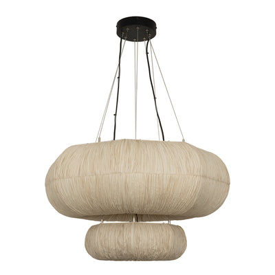 Epping Ring Paper Pendant Light in Ivory in small and large size combined
