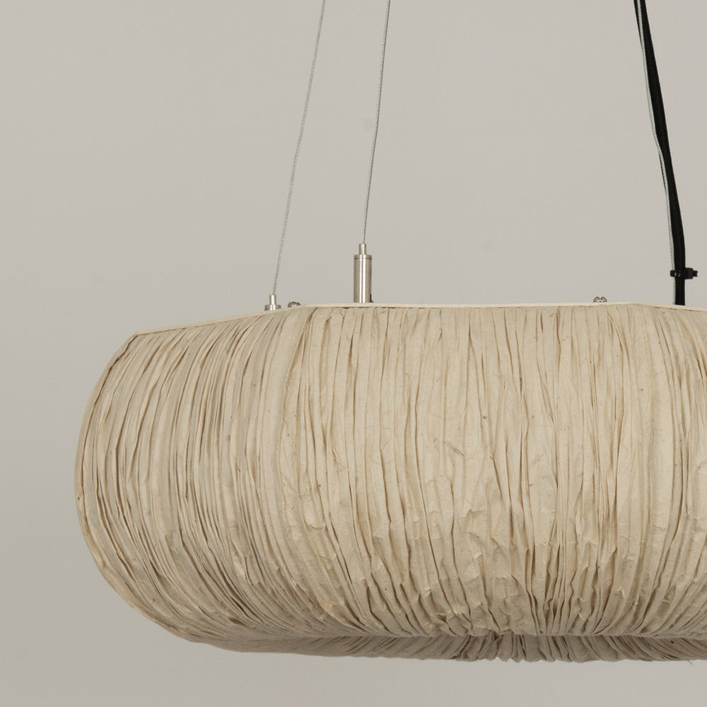Epping Ring Paper Pendant Light in Ivory close up of the shade