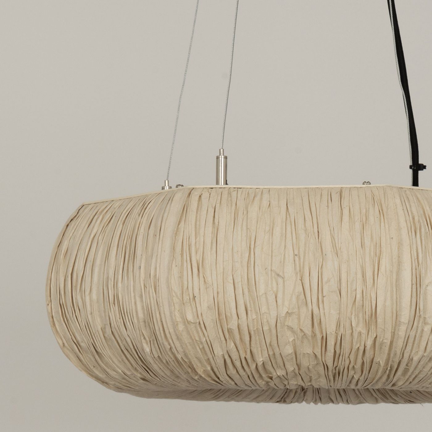 Epping Ring Paper Pendant Light in Ivory close up of the shade