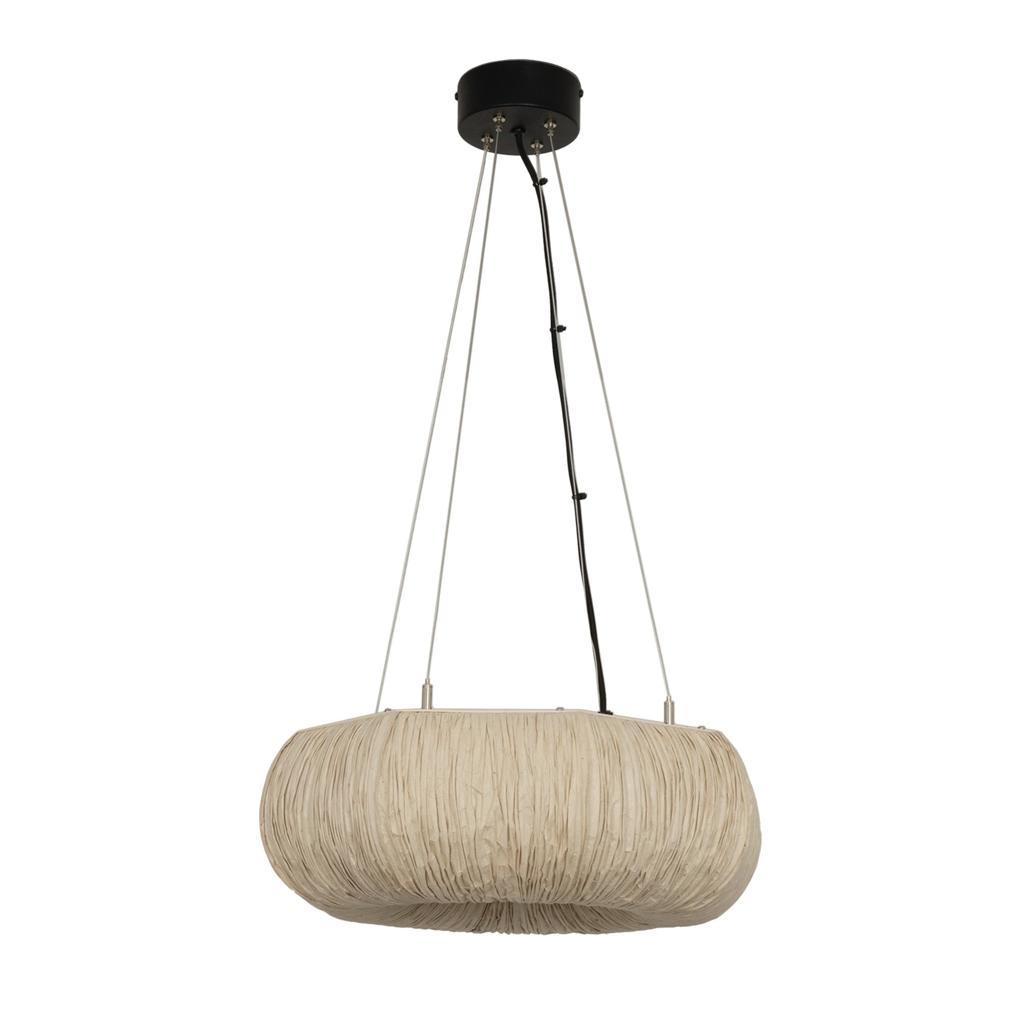 Epping Ring Paper Pendant Light in Ivory in small size
