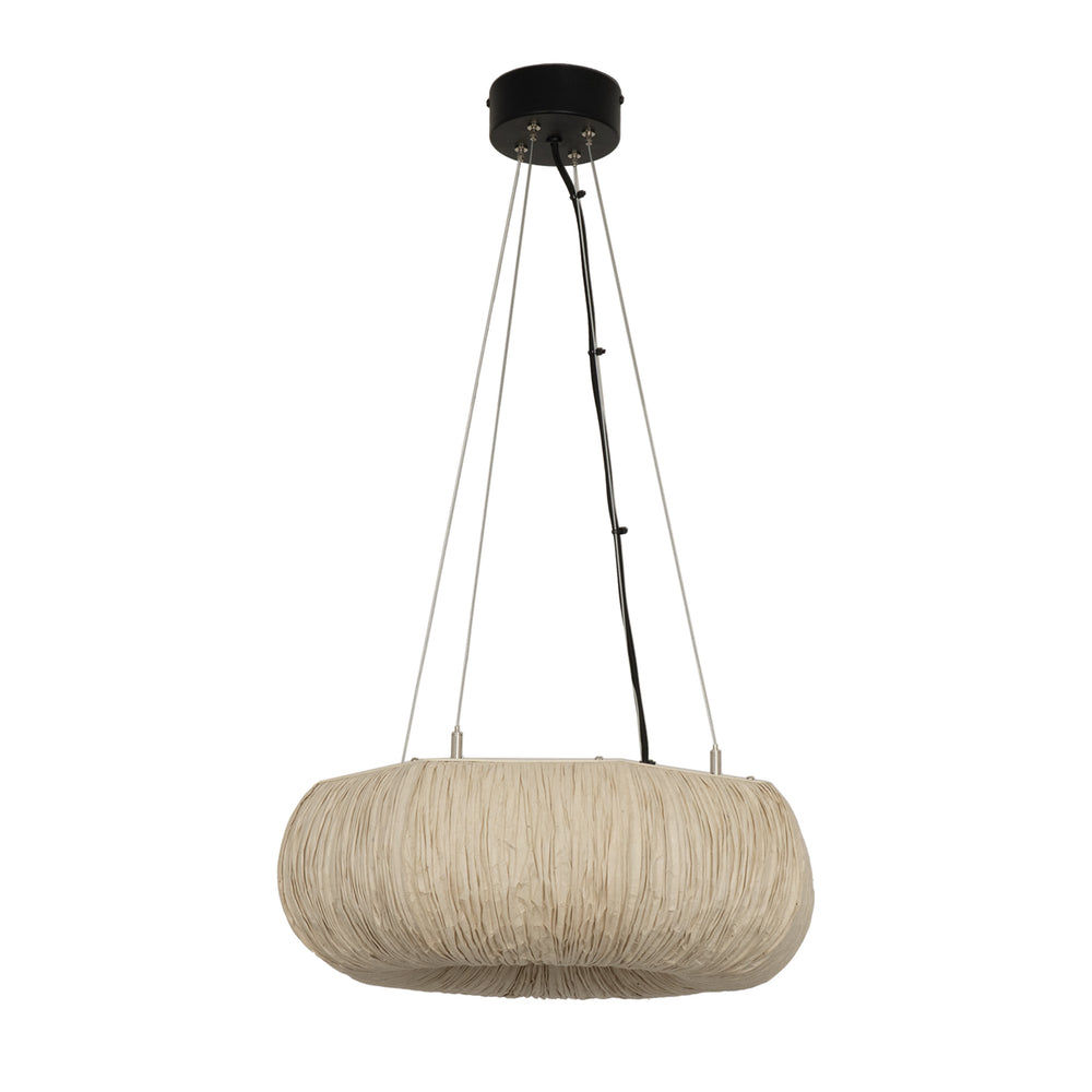Epping Ring Paper Pendant Light in Ivory in small size