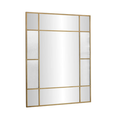 Fenton Rectangular Wall Mirror - 35 Inch - Aged Brass - All Lighting & Homeware - Industville Lighting UK