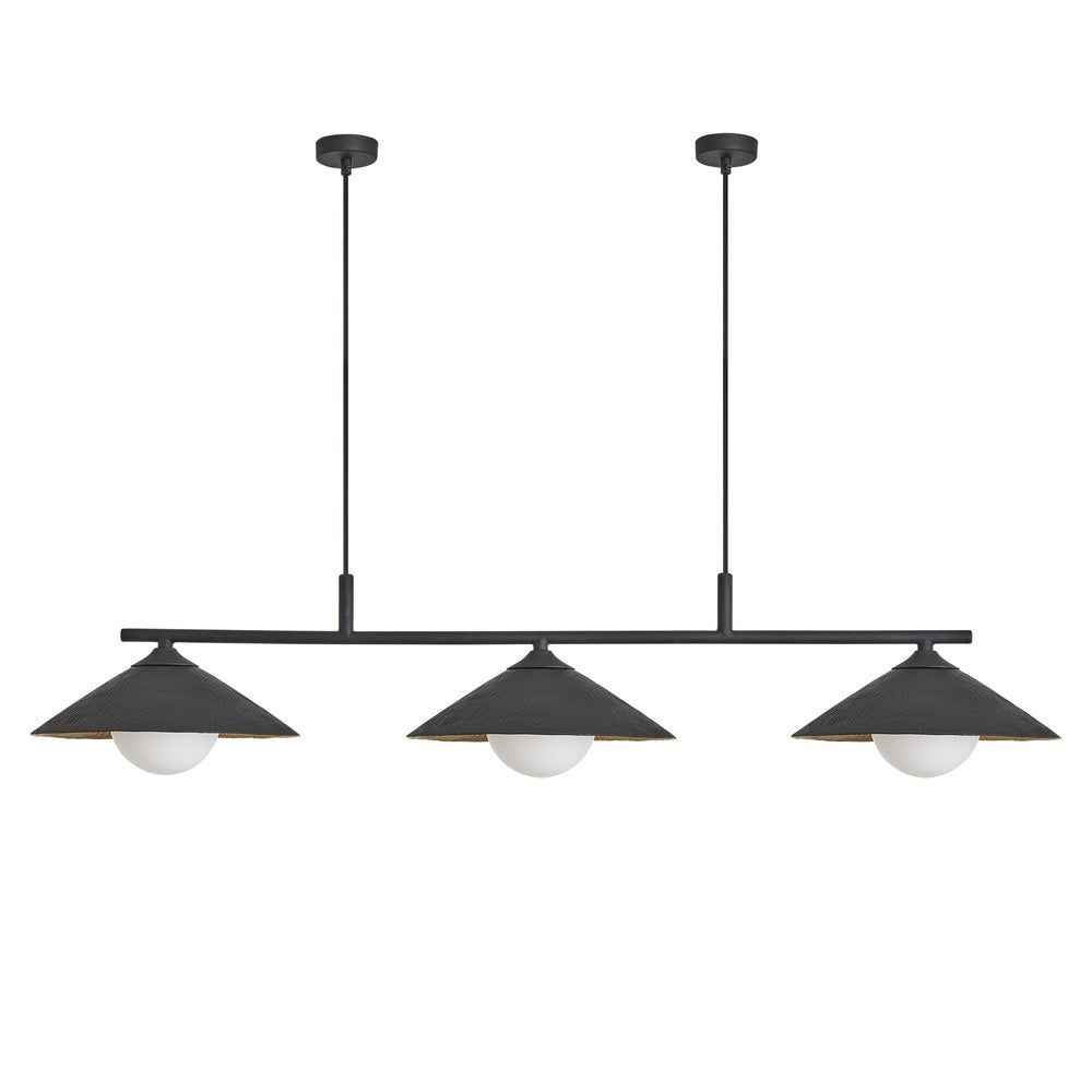 Brass & Black Flume Bar Pendant Light - Triple - FH-P-TR-B-BK