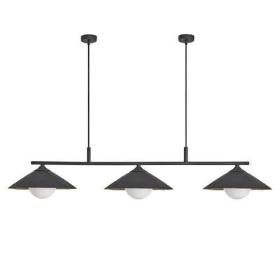 Brass & Black Flume Bar Pendant Light - Triple - FH-P-TR-B-BK