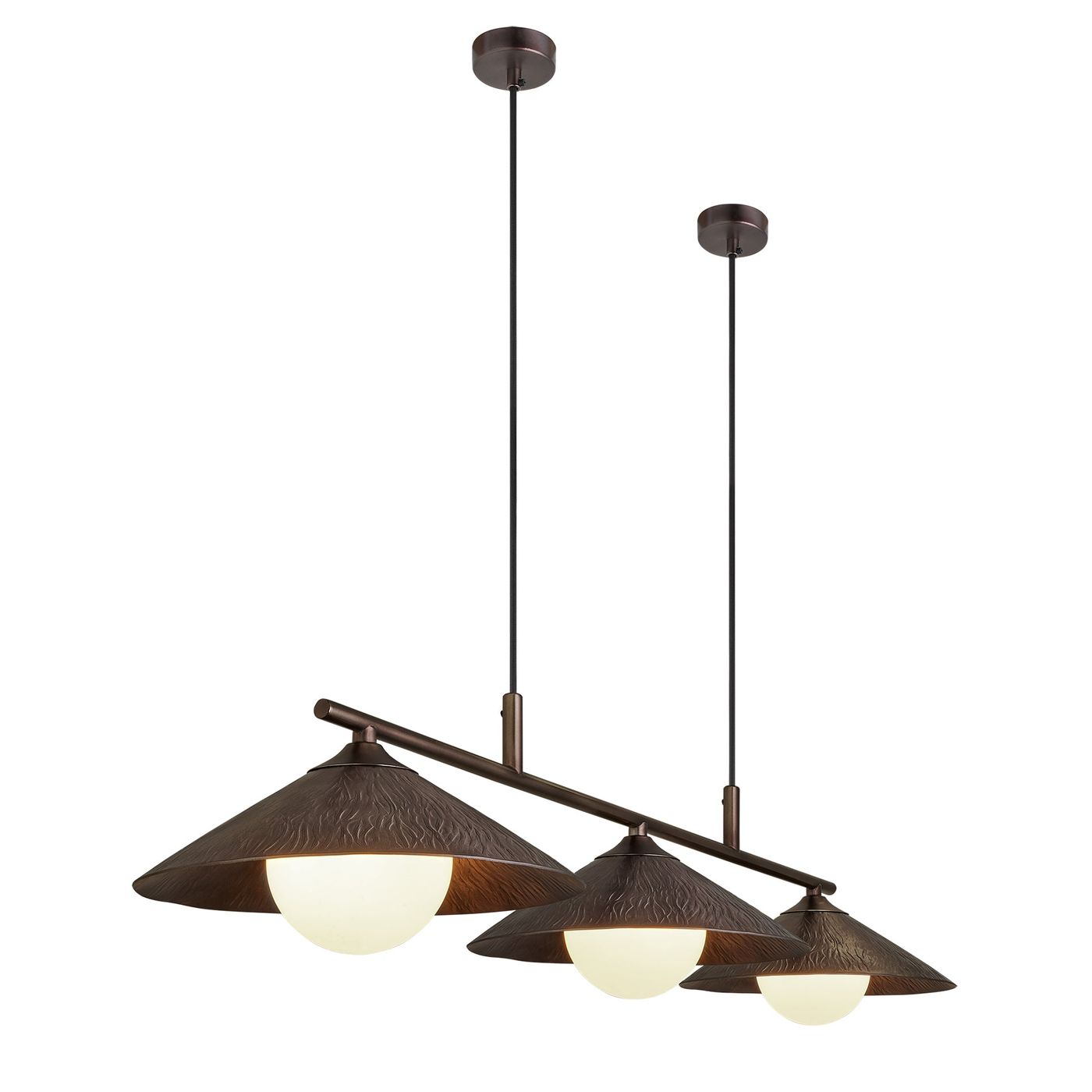 Bronze Flume Bar Pendant Light - Triple - FH-P-TR-BZ