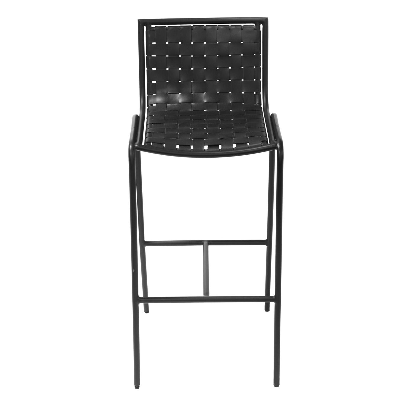 Berkley Black Metal Bar Stool in Black Leather, Product Code BY-LL-ST-BK