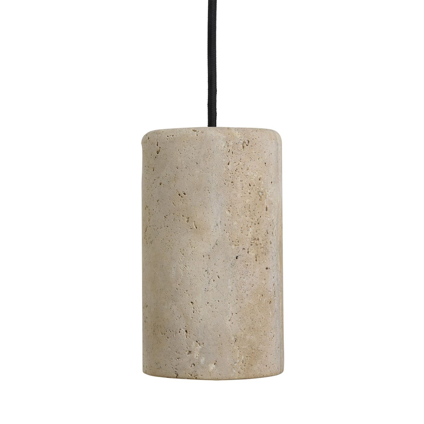 Travertine Cylinder Pendant Light - 4 inch - Natural