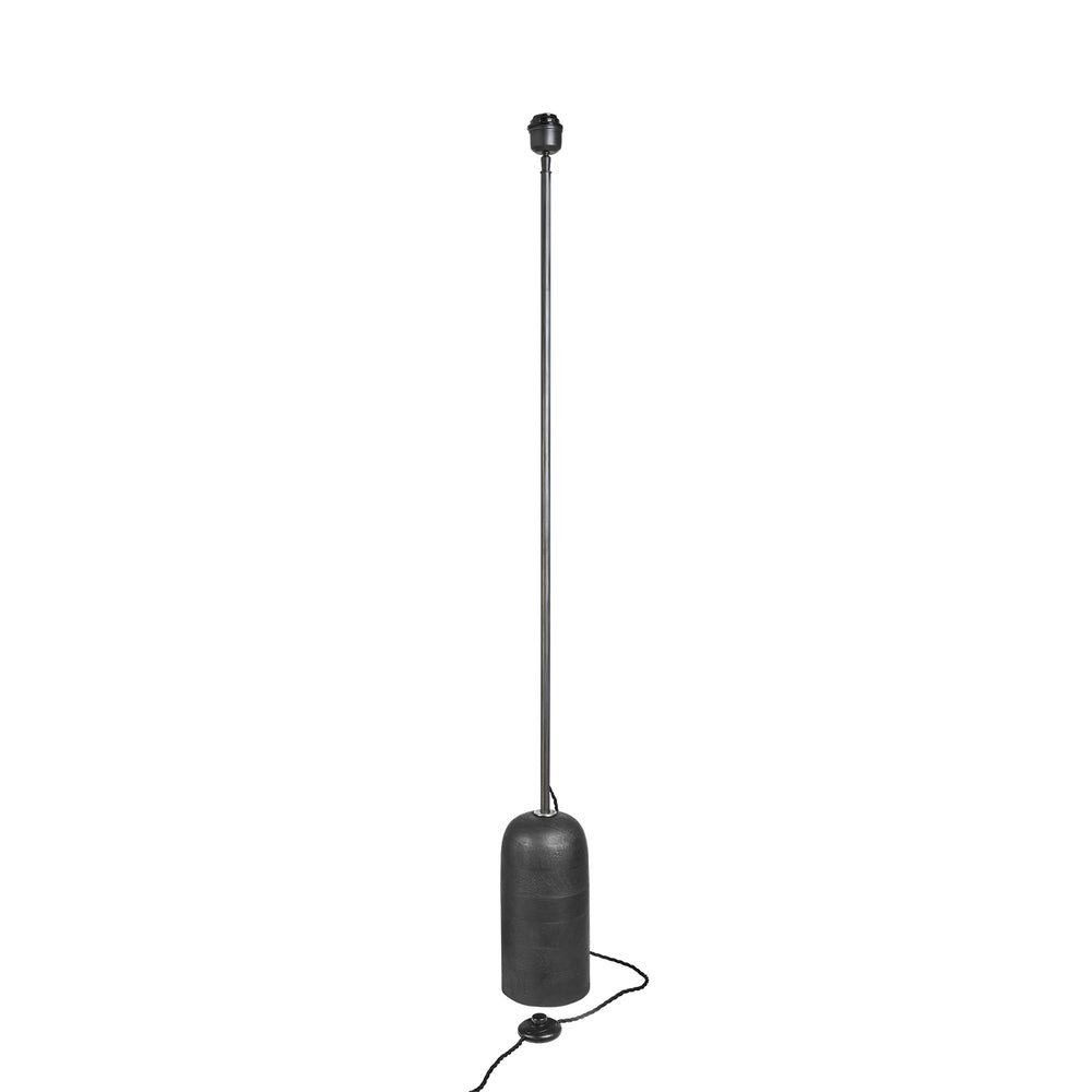 Maribo Wooden Cone Floor Lamp - Black & Pewter - Base Only