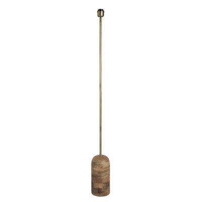 Maribo Wooden Cone Floor Lamp - Natural & Brass - Base Only - Table Lamp & Floor Lamp Bases - Industville Lighting UK