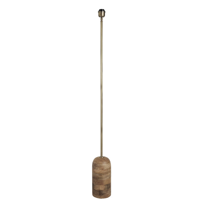 Maribo Wooden Cone Floor Lamp - Natural & Brass - Base Only - Voucher Applicable - Industville Lighting UK
