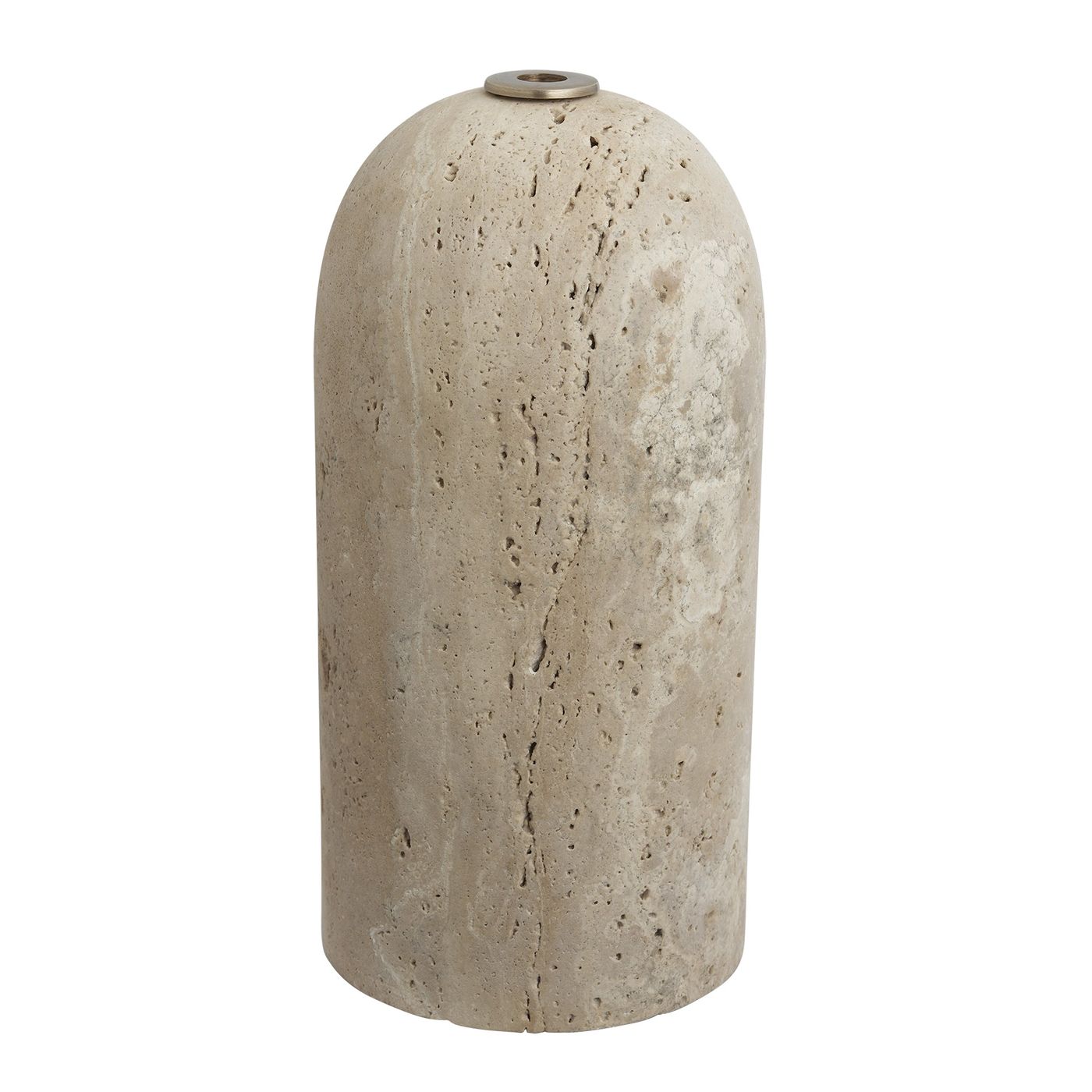 Travertine Cone Floor Lamp - Natural & Brass - Base Only