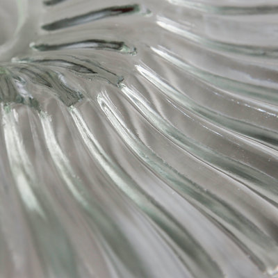 Glass Fluted Slope - 10 Inch - Clear - Shade Only - Lighting Shades & Lampshades - Industville Lighting UK