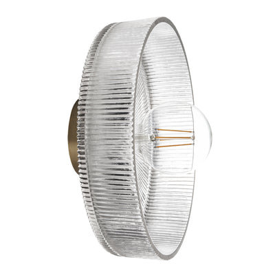 Glass Ribbed Dish - 12 Inch - Clear - Shade Only - Build Your Own Light - Industville Lighting UK