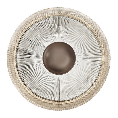 Ribbed Glass Dish Wall Diffuser - 12 Inch - Clear - Dining Room Lights - Industville Lighting UK